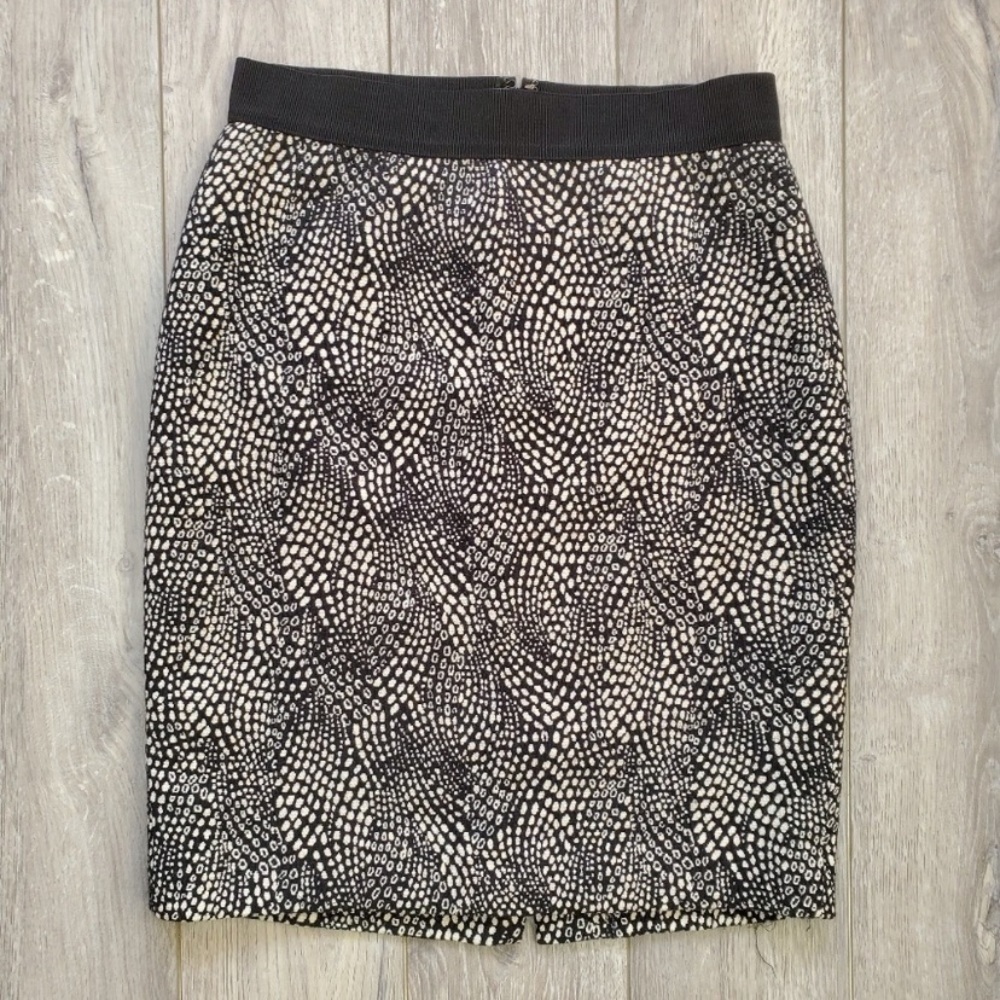 Ann Taylor EUC pencil skirt sz 10 black & white - Picture 2 of 9